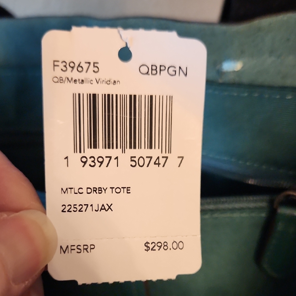 Coach Viridian Metalic Teal Derby Tote - Picture 7 of 15